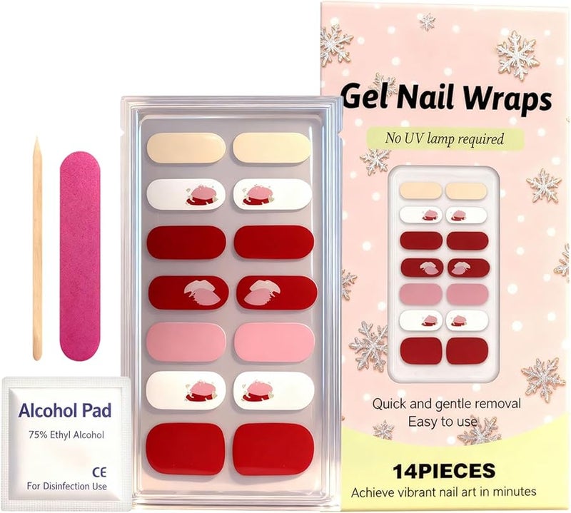 Gel Nail Stickers 14 Piece Set Chip Resistant No Lamp Needed Glossy Finish Salon Quality - Image 1